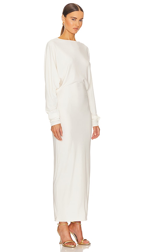 Shop Helsa Matte Jersey Open Back Dress In Ivory