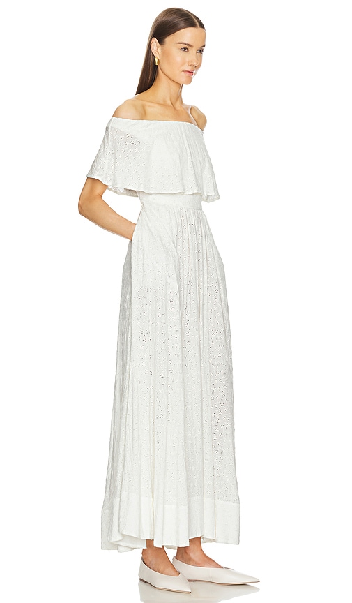 Shop Helsa Petite Eyelet Garden Midi Dress In 白色