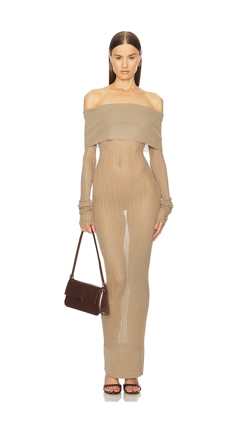 Helsa Justin Maxi Dress in Beige