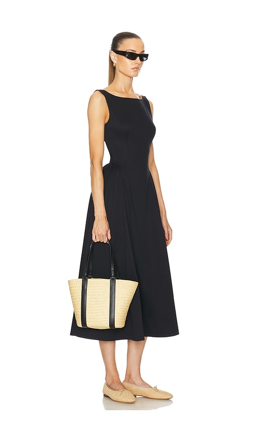 HELSA STRETCH COTTON SATEEN MIDI DRESS
