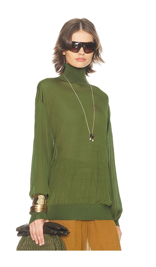 Helsa Madeira Turtleneck In Green