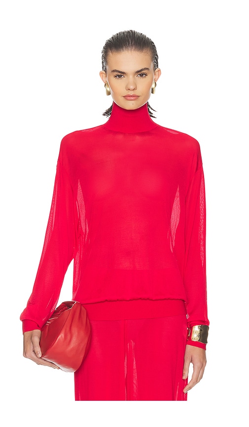 Helsa Madeira Turtleneck In Red