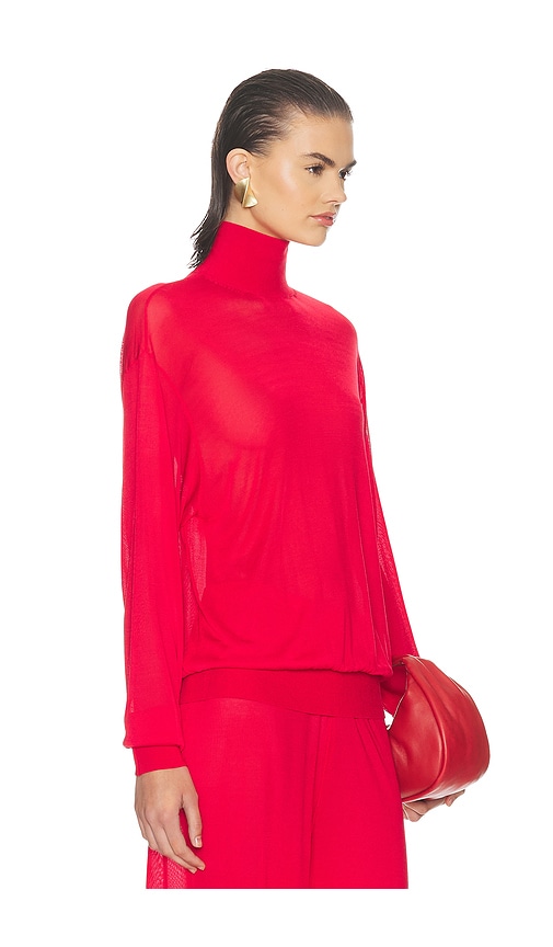 Helsa Madeira Turtleneck In Red