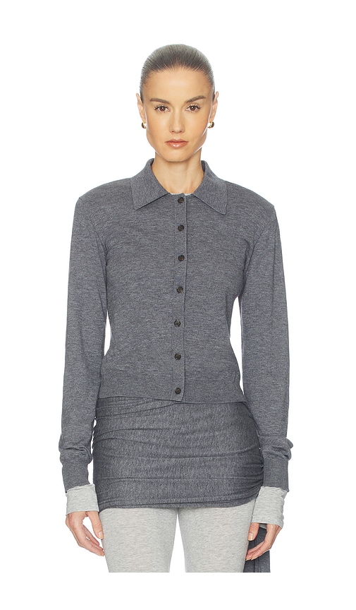 Helsa Kerstin Knit Cardigan in Grey. - size L (also in M, S, XS)