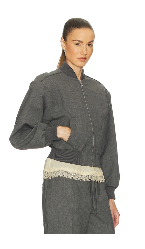 Helsa Wool Blend Bomber Jacket In Gray