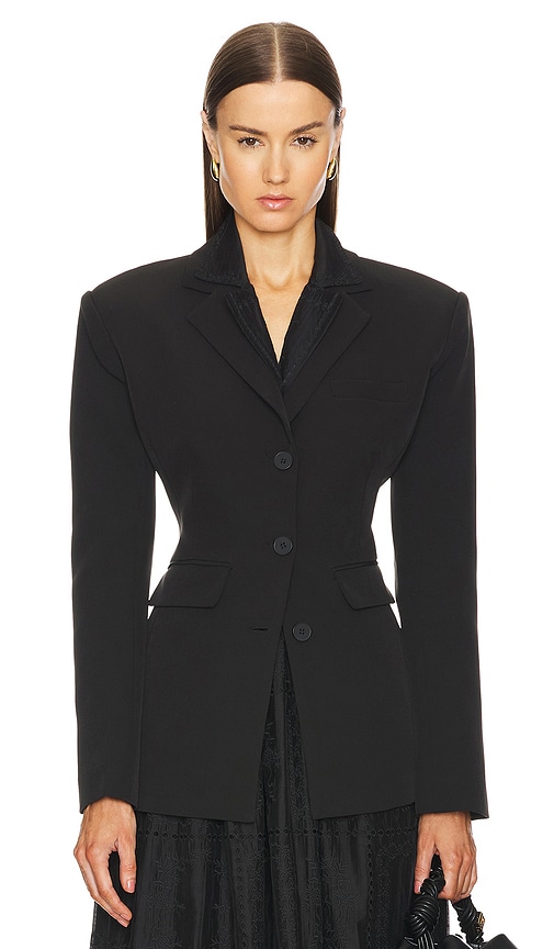 Helsa Recycled Twill S Curve Jacket In Black