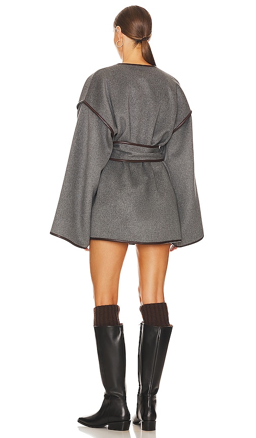  Helsa Mantel Wool Blend Blanket In Grey. 