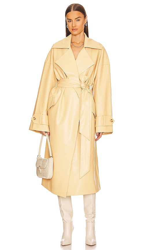 Waterbased Faux Leather Trench Coat