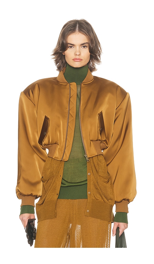 Helsa The Satin Puff Bomber In Yellow