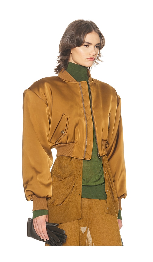 Helsa The Satin Puff Bomber In Yellow