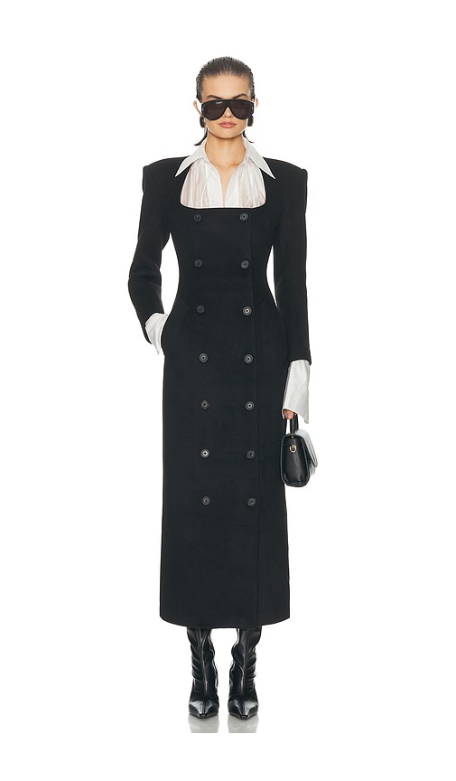 Helsa The Hourglass Coat In Black