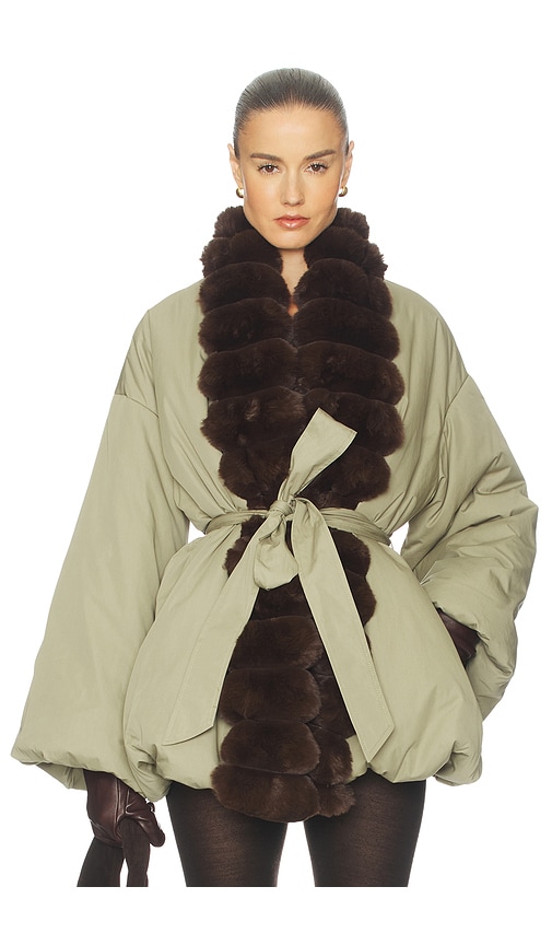 Helsa Bubble Puffer With Faux Fur