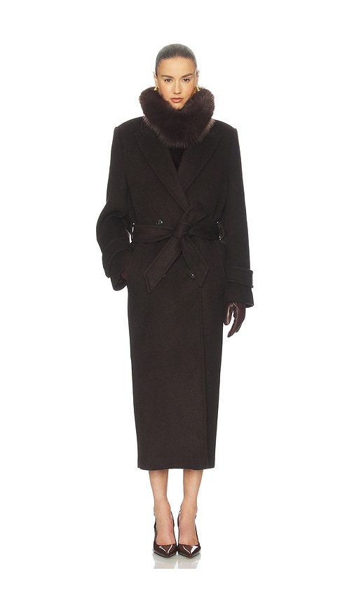 Bold Shoulder Long Coat Helsa $698 