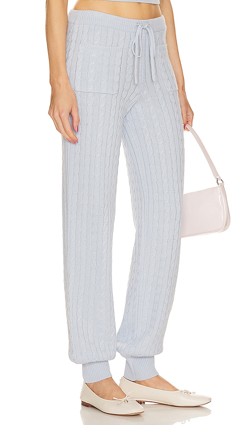 Shop Helsa Taiki Cable Pants In Pale Blue