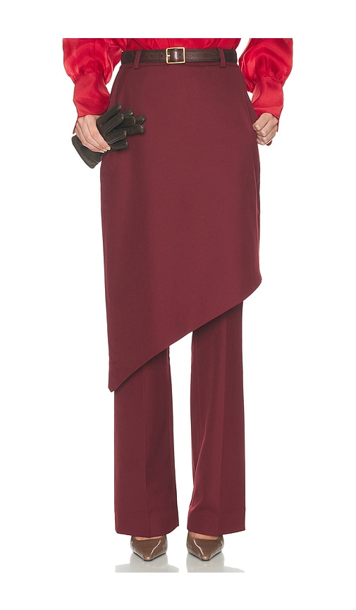 Helsa Trouser With Attached Skirt In Burgundy