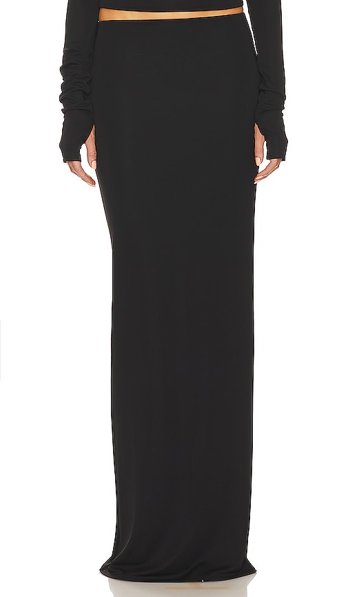 Helsa Matte Jersey Slim Skirt In Black