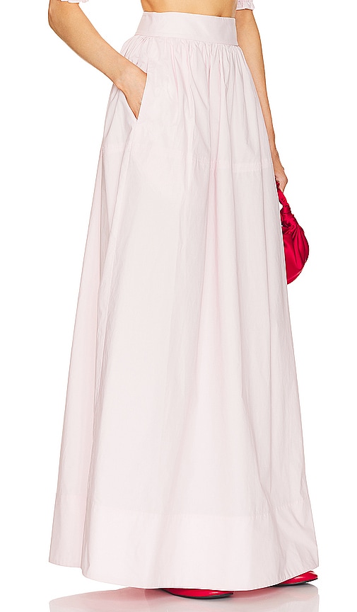 Shop Helsa Poplin Maxi Skirt In Blush