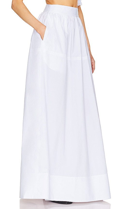 Shop Helsa Poplin Maxi Skirt In White