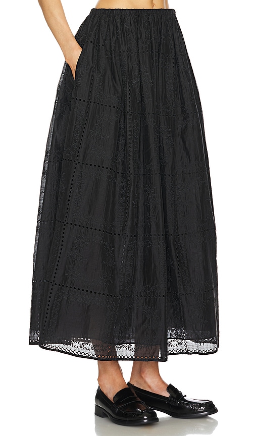 Shop Helsa Handkerchief Midi Skirt In 黑色