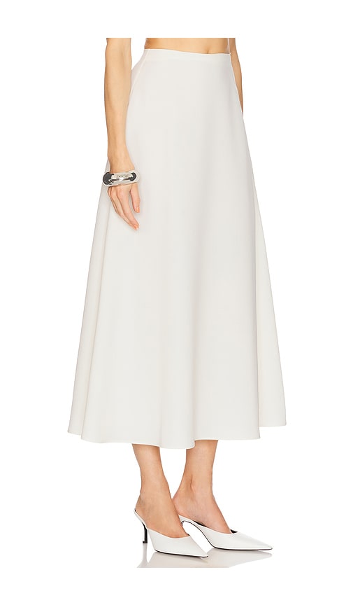Helsa The Heavy Crepe Midi Skirt In 象牙白