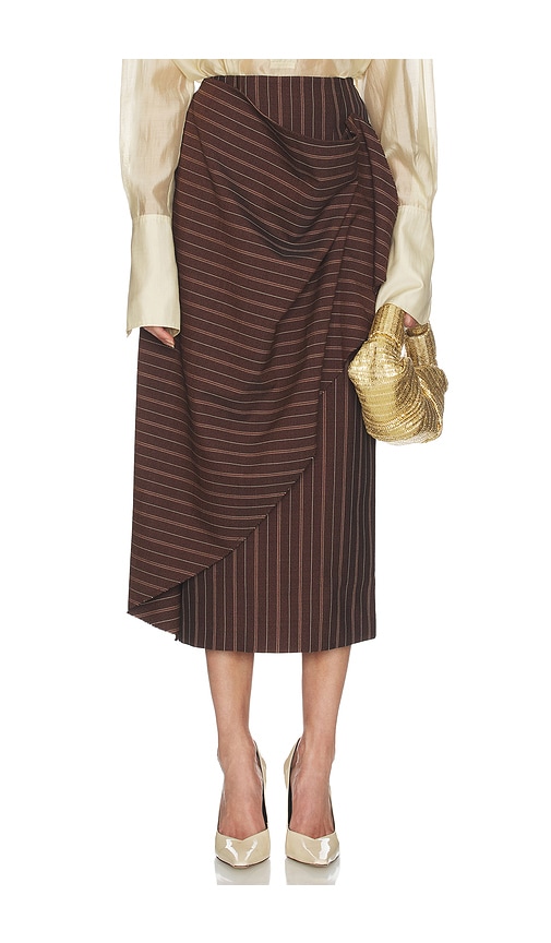 Stripe Twill Blanket Skirt Helsa $429 