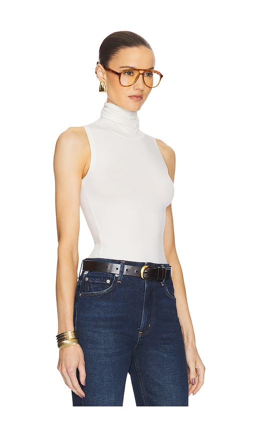 Shop Helsa Turtleneck Tank In Cream