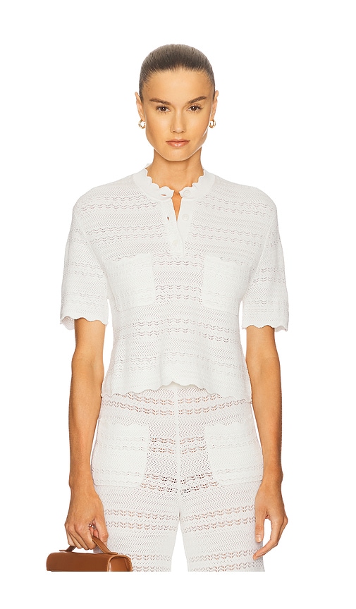 Helsa Kaitltn Scalloped Top en Ivory Taille M Also en XXS XS S L XL 214 €