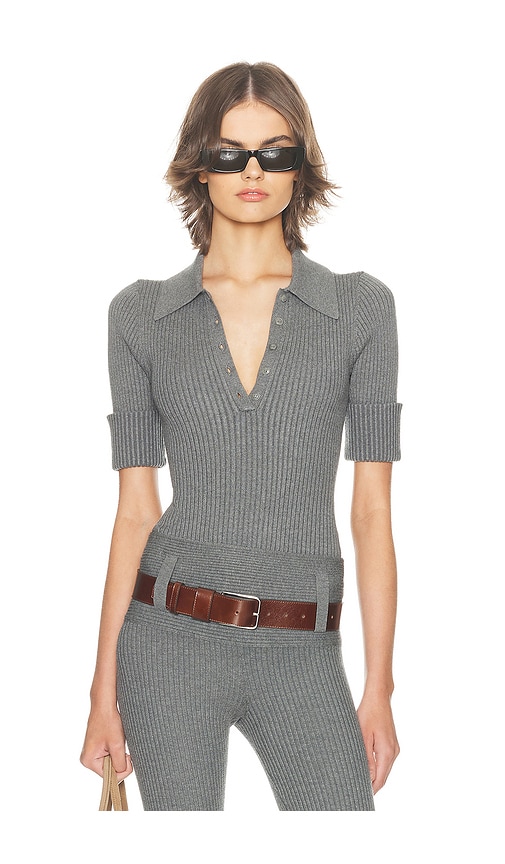 Helsa Devora Polo Bodysuit In Gray