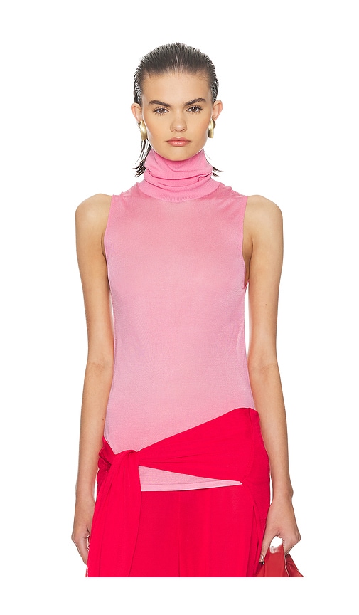 Helsa Arlena Sleveeveless Turtleneck In Pink