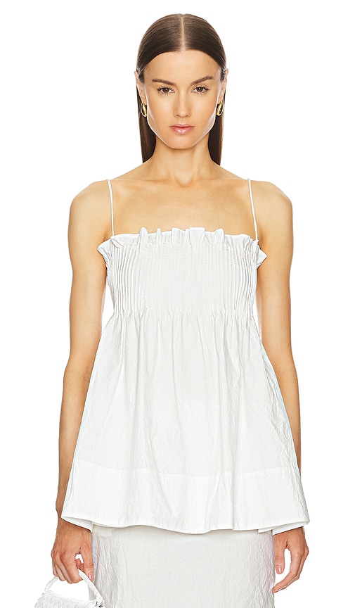 Helsa Crinkle Pleated Tunic in White