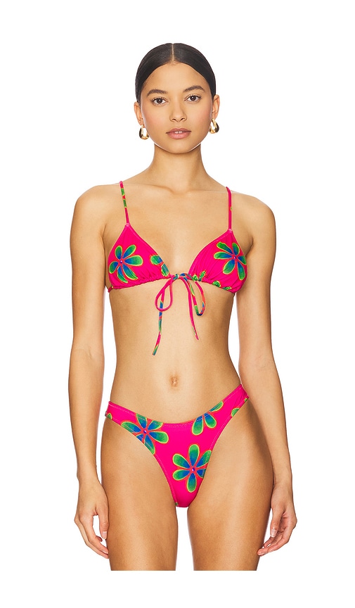 Triangle Front Tie Bikini Top in Red. - size L (also in M, S, XS) - Heavy Manners - Modalova