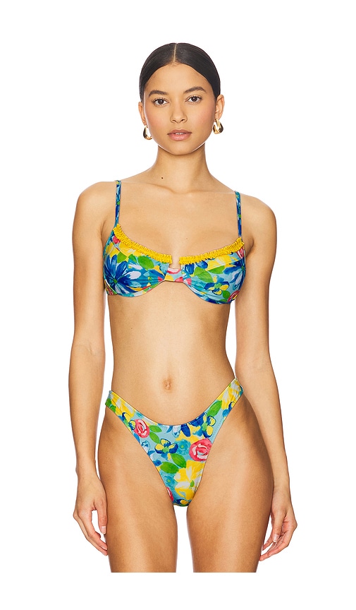 Ruffled Up Underwire Bikini Top in Blue. - size L (also in M, S, XS) - Heavy Manners - Modalova