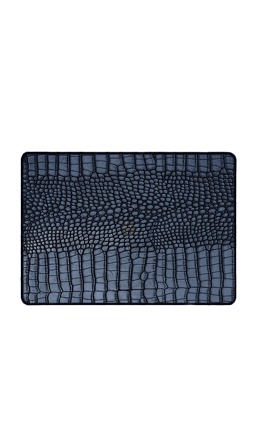Air 15 Laptop Embossed Faux Leather Case by Heaven Mayhem in Navy Croc
