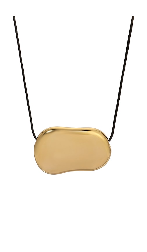 Heaven Mayhem Womens Julia Glass And Cord Pendant Necklace In Metallic Gold