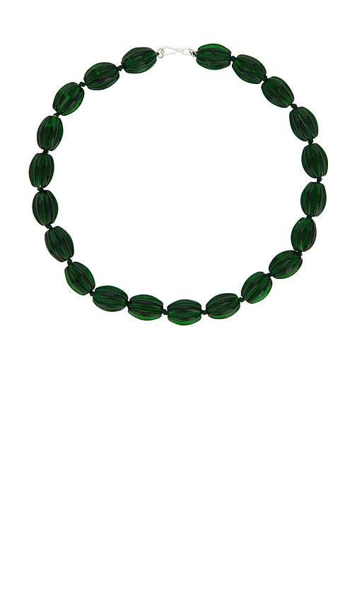 Isla Necklace in Dark Green.