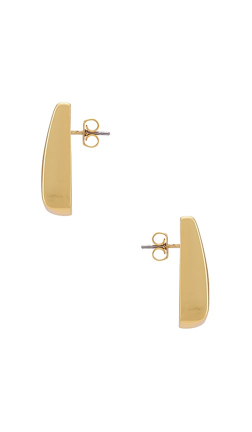 Shop Heaven Mayhem Ribbed Earrings In Metallic Gold