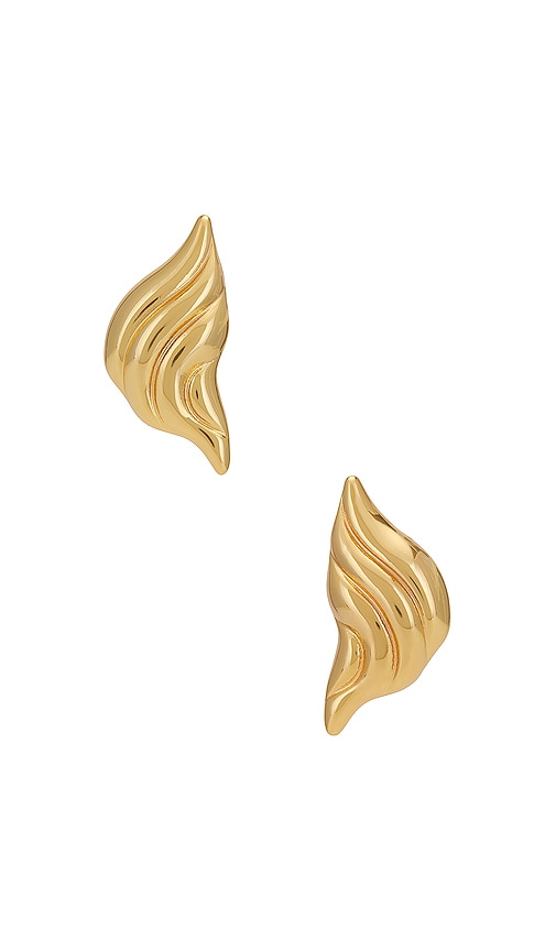 Heaven Mayhem Croissant Earrings In Metallic Gold