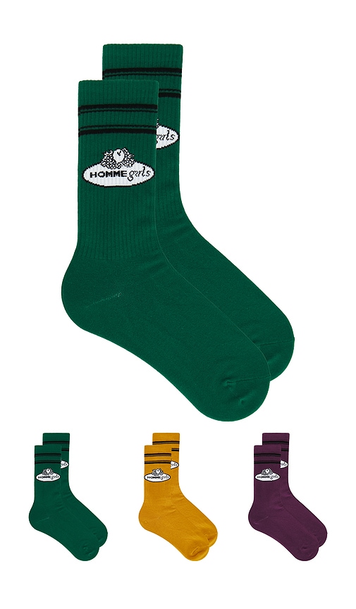 HOMMEgirls X Fruit Of The Loom Crew Socks 3-pack