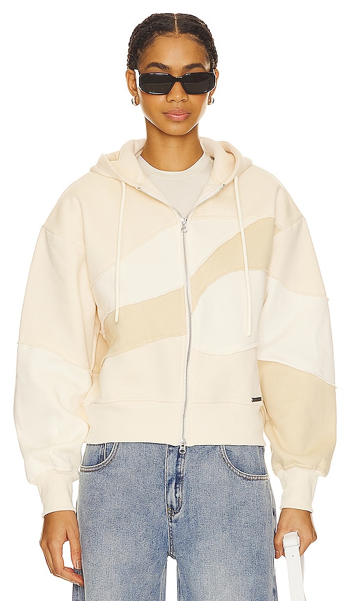 Shop House Of Sunny Patchwork Landscape Hoodie In Beige