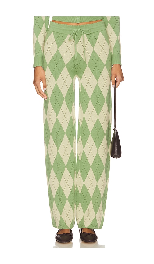 House of Sunny Argyle Lounge Pant in Matcha | REVOLVE