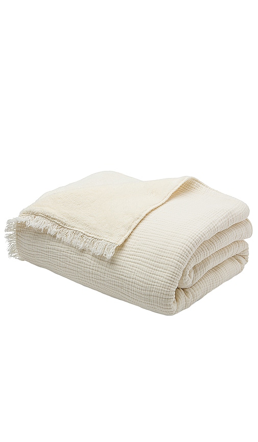 House No. 23 Alaia Sherpa Throw In Coconut
