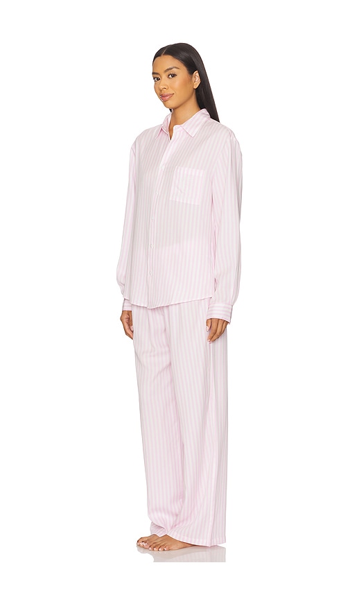 Homebodii Adeline Stripe Lounge Set In Pink