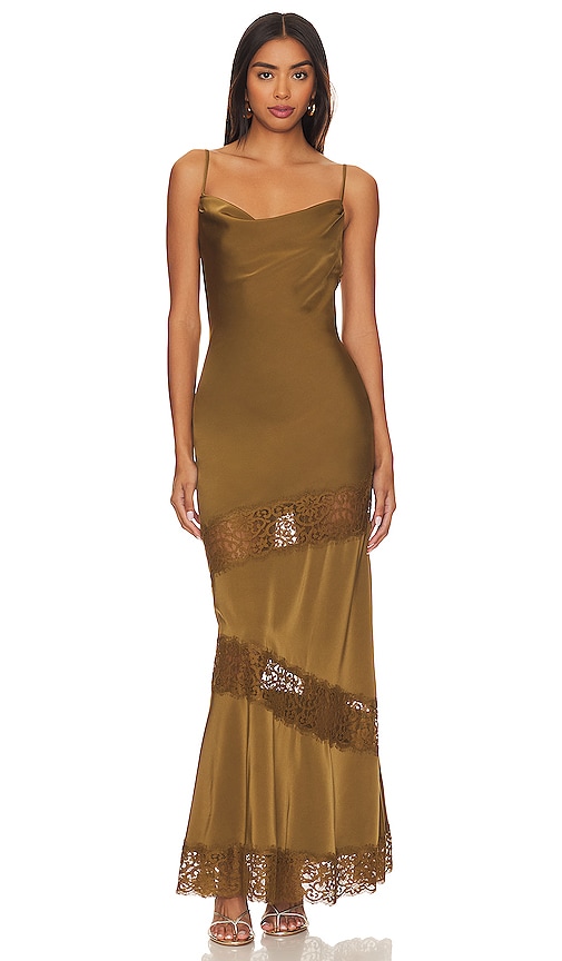 House Of Harlow 1960 X Revolve Nouvelle Maxi Gown In Olive