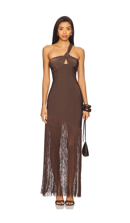 x REVOLVE Perlita Maxi Dress in Chocolate. - size XL (also in L)