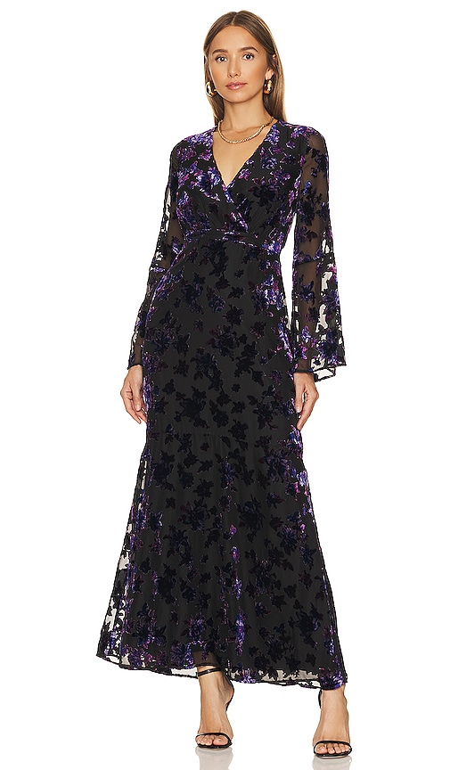 House Of Harlow 1960 X Revolve Luelle Maxi Dress In Black & Purple