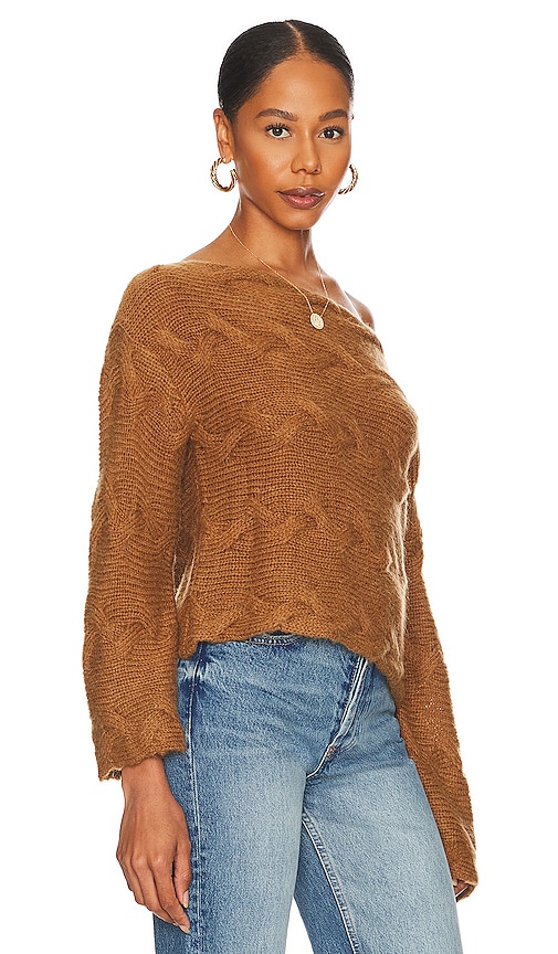 Shop House Of Harlow 1960 X Revolve Elaina Braided Sweater In Taupe