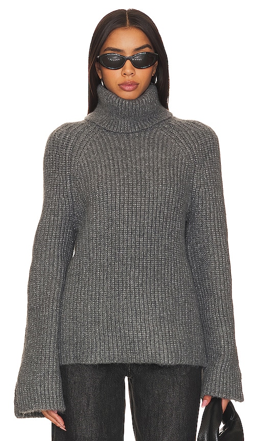 Grey high clearance neck sweater