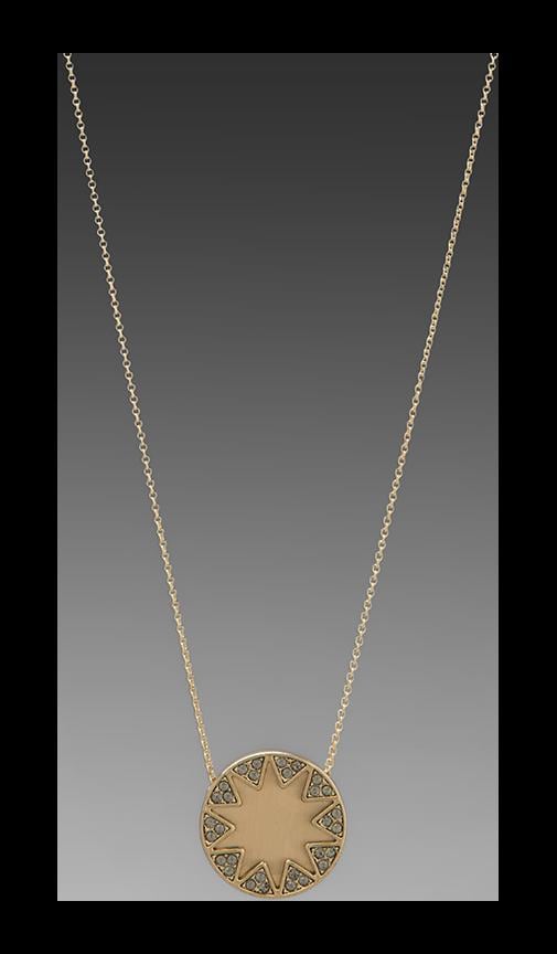 House of Harlow Earth Metal Sunburst Station Necklace