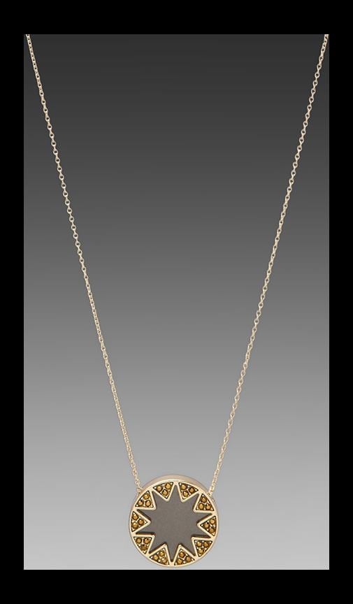 House of Harlow Earth Metal Sunburst Station Necklace
