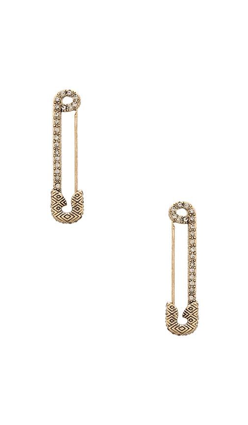 House of Harlow Safety Pin Pave Earrings